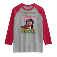 Funny Retro Merry Christmas Nukka Parody Raglan Shirt Xmas Throwback Parody Urban Comedy - Wonder Print Shop