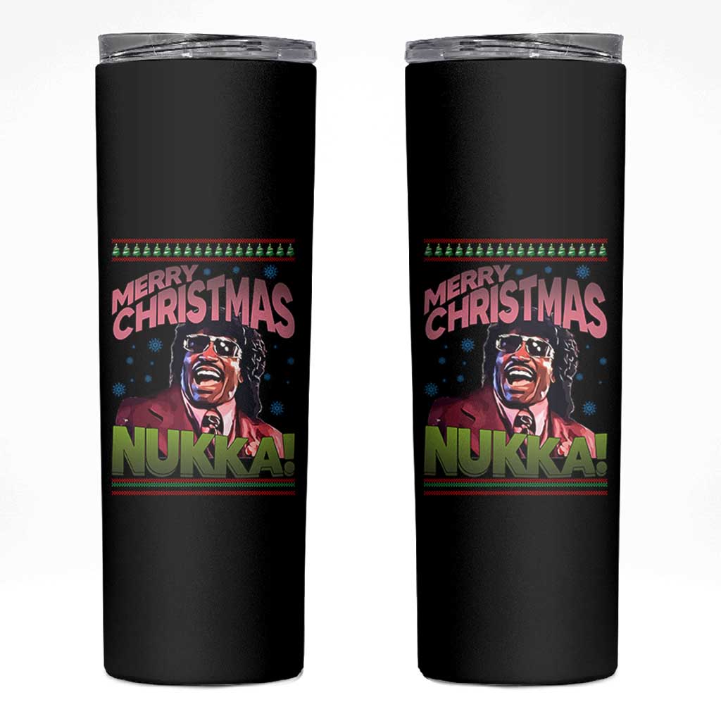 Funny Retro Merry Christmas Nukka Parody Skinny Tumbler Xmas Throwback Parody Urban Comedy - Wonder Print Shop