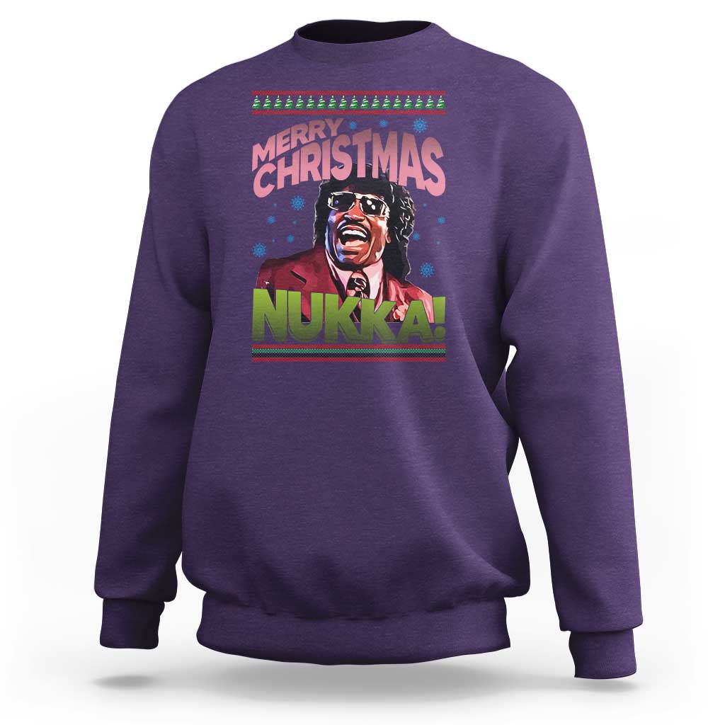 Funny Retro Merry Christmas Nukka Parody Sweatshirt Xmas Throwback Parody Urban Comedy - Wonder Print Shop