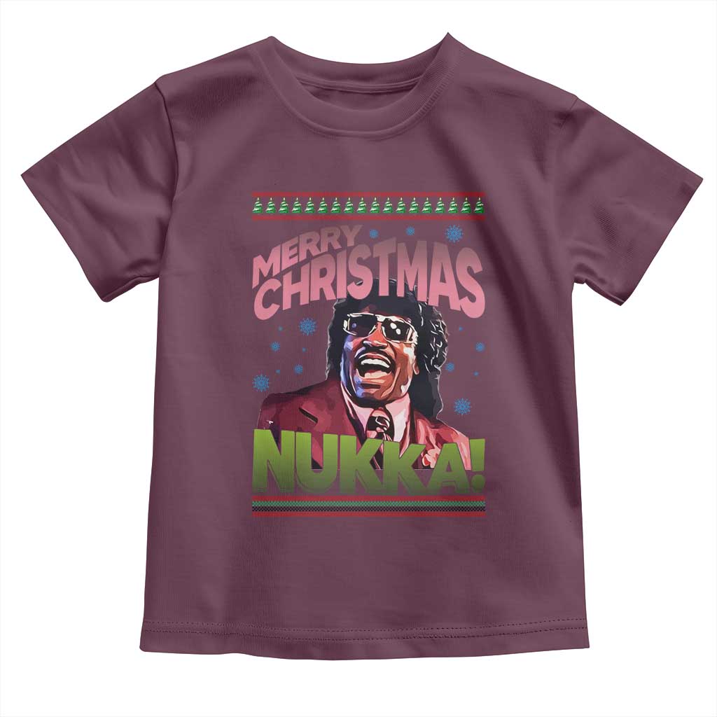 Funny Retro Merry Christmas Nukka Parody Toddler T Shirt Xmas Throwback Parody Urban Comedy - Wonder Print Shop