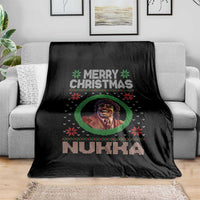 Funny Retro Merry Christmas Nukka Parody Throw Blanket Holiday Cheer 90s Xmas Throwback Parody - Wonder Print Shop
