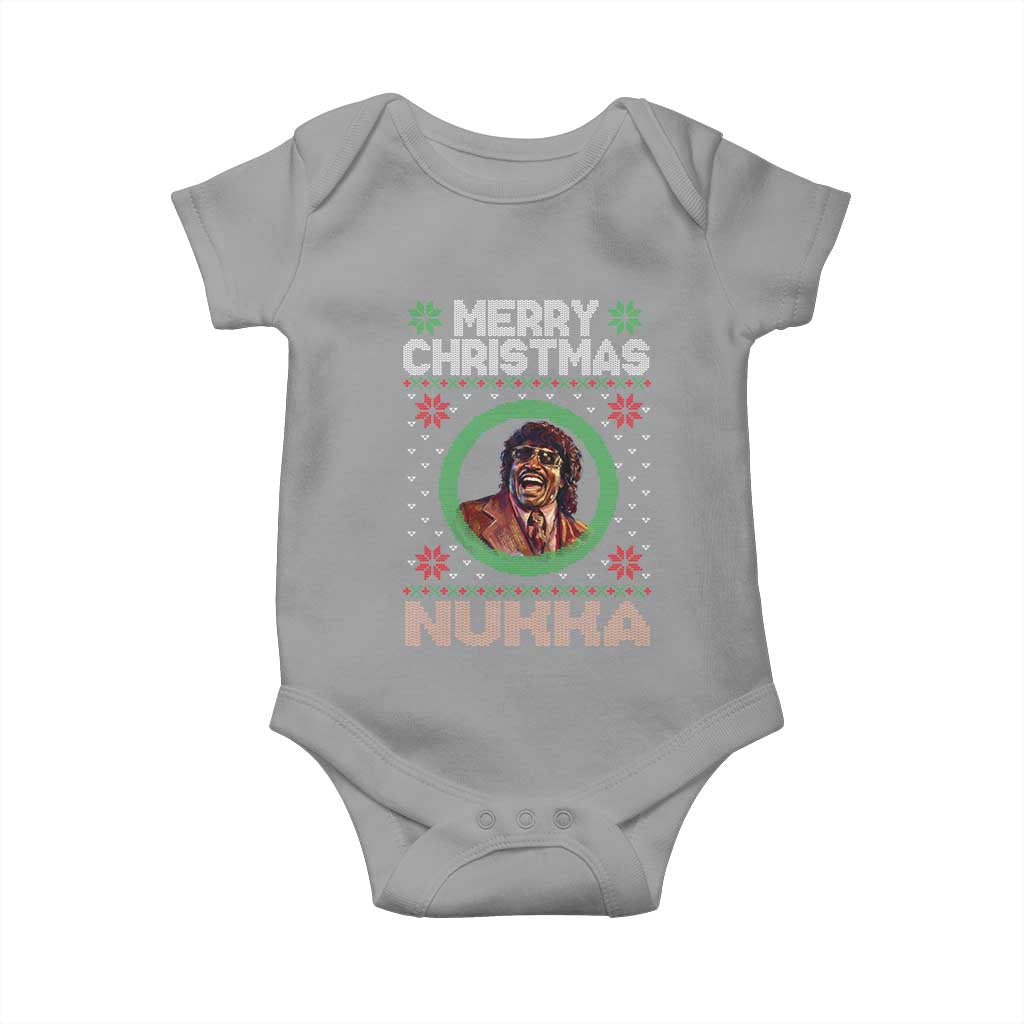 Funny Retro Merry Christmas Nukka Parody Baby Onesie Holiday Cheer 90s Xmas Throwback Parody - Wonder Print Shop