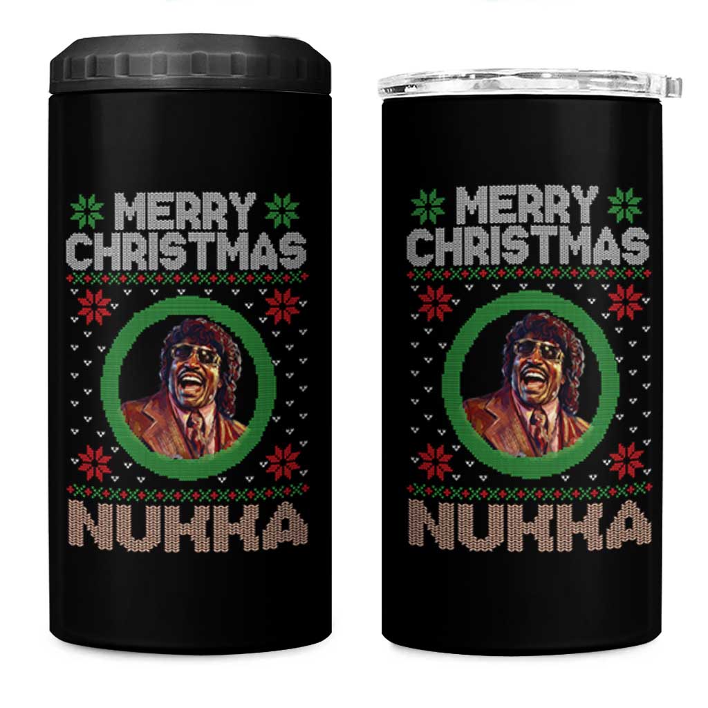 Funny Retro Merry Christmas Nukka Parody 4 in 1 Can Cooler Tumbler Holiday Cheer 90s Xmas Throwback Parody - Wonder Print Shop