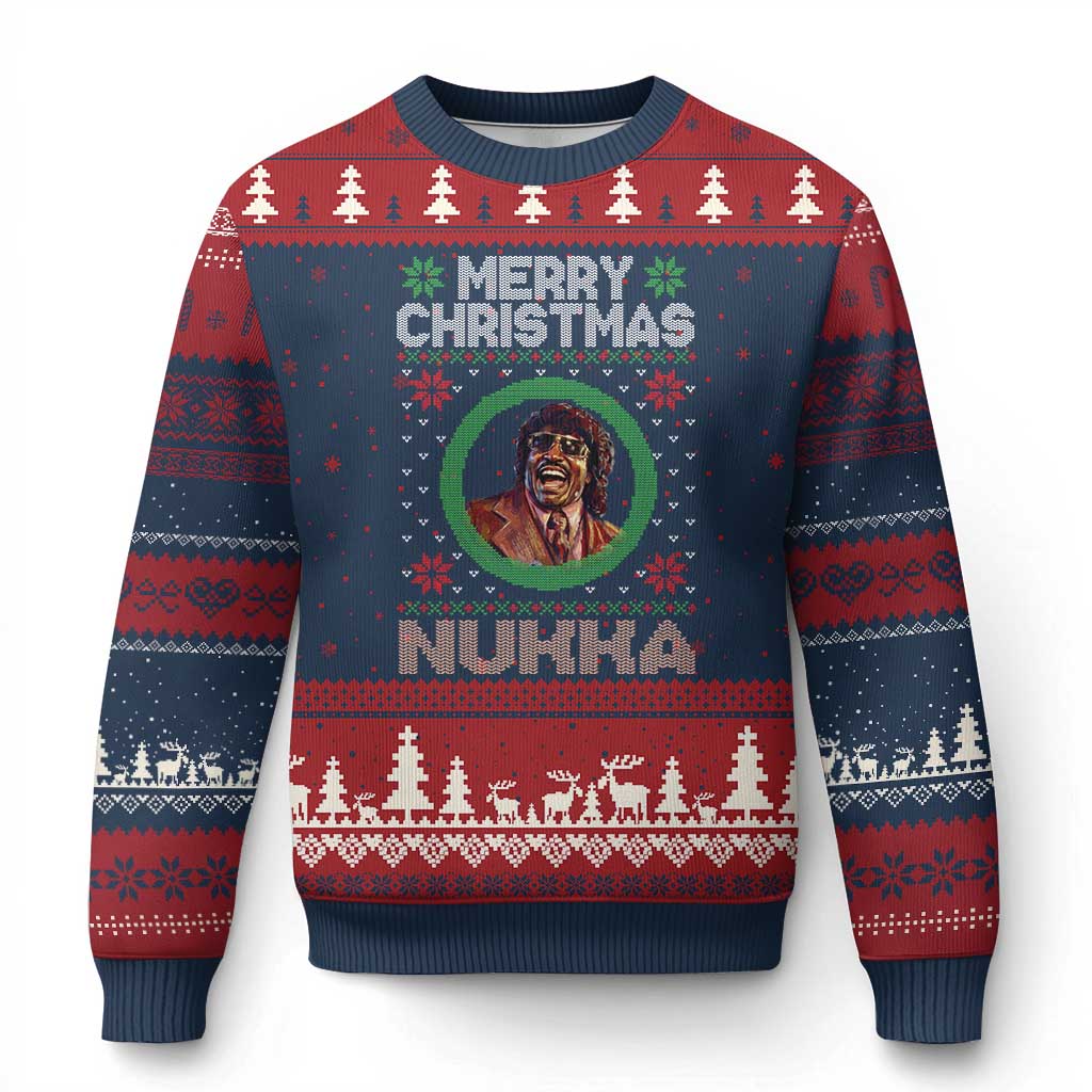 Funny Retro Merry Xmas Nukka Parody Ugly Christmas Sweater Holiday Cheer 90s Xmas Throwback Parody - Wonder Print Shop