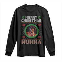 Funny Retro Merry Christmas Nukka Parody Long Sleeve Shirt Holiday Cheer 90s Xmas Throwback Parody - Wonder Print Shop