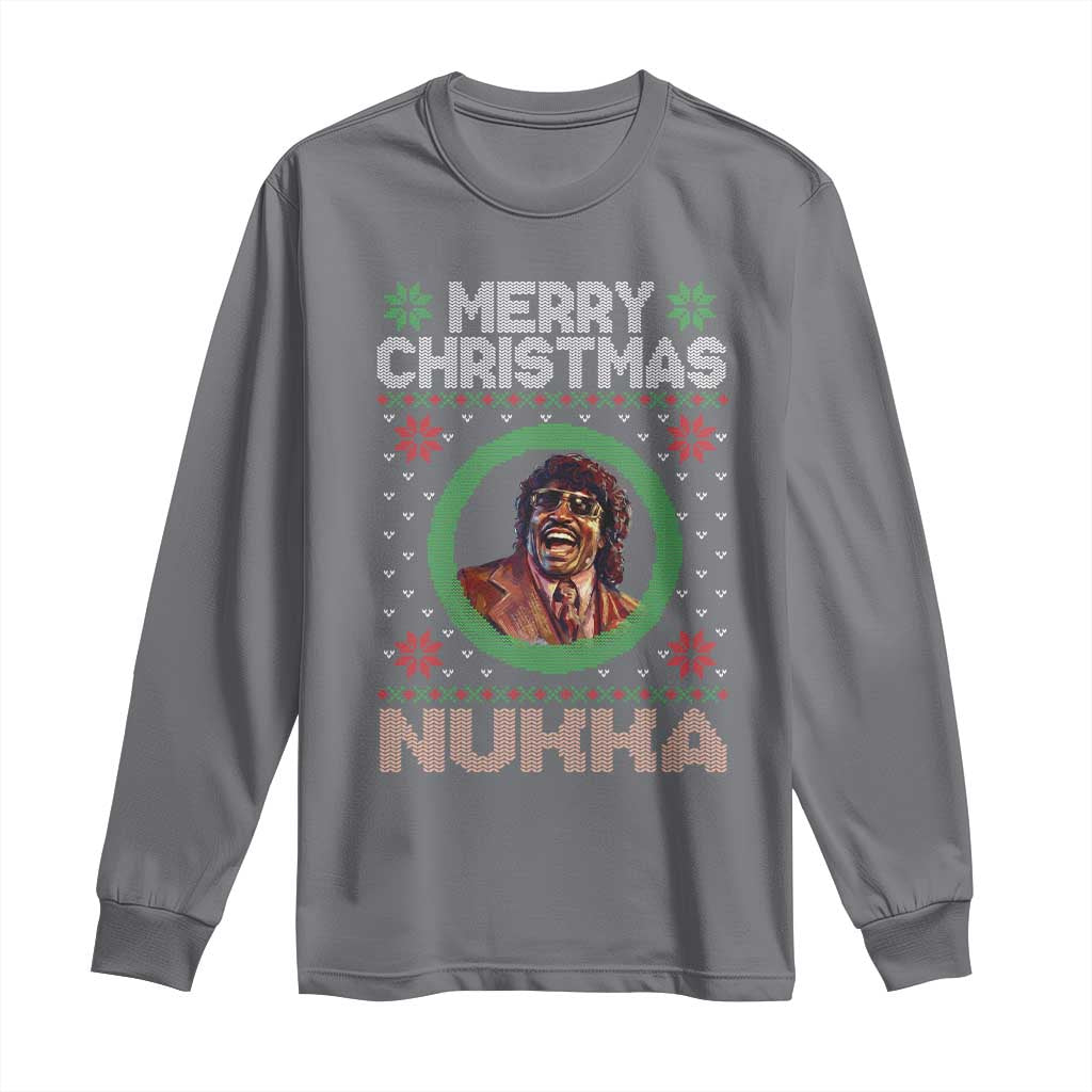 Funny Retro Merry Christmas Nukka Parody Long Sleeve Shirt Holiday Cheer 90s Xmas Throwback Parody - Wonder Print Shop
