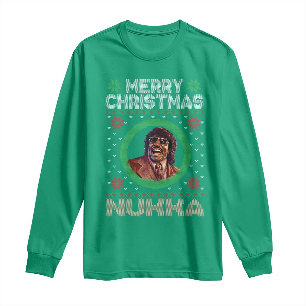 Funny Retro Merry Christmas Nukka Parody Long Sleeve Shirt Holiday Cheer 90s Xmas Throwback Parody - Wonder Print Shop