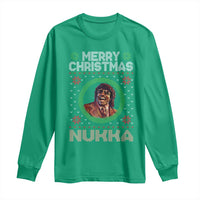 Funny Retro Merry Christmas Nukka Parody Long Sleeve Shirt Holiday Cheer 90s Xmas Throwback Parody - Wonder Print Shop