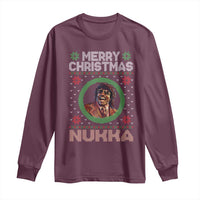 Funny Retro Merry Christmas Nukka Parody Long Sleeve Shirt Holiday Cheer 90s Xmas Throwback Parody - Wonder Print Shop
