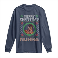 Funny Retro Merry Christmas Nukka Parody Long Sleeve Shirt Holiday Cheer 90s Xmas Throwback Parody - Wonder Print Shop