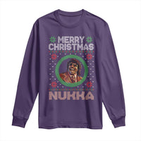 Funny Retro Merry Christmas Nukka Parody Long Sleeve Shirt Holiday Cheer 90s Xmas Throwback Parody - Wonder Print Shop