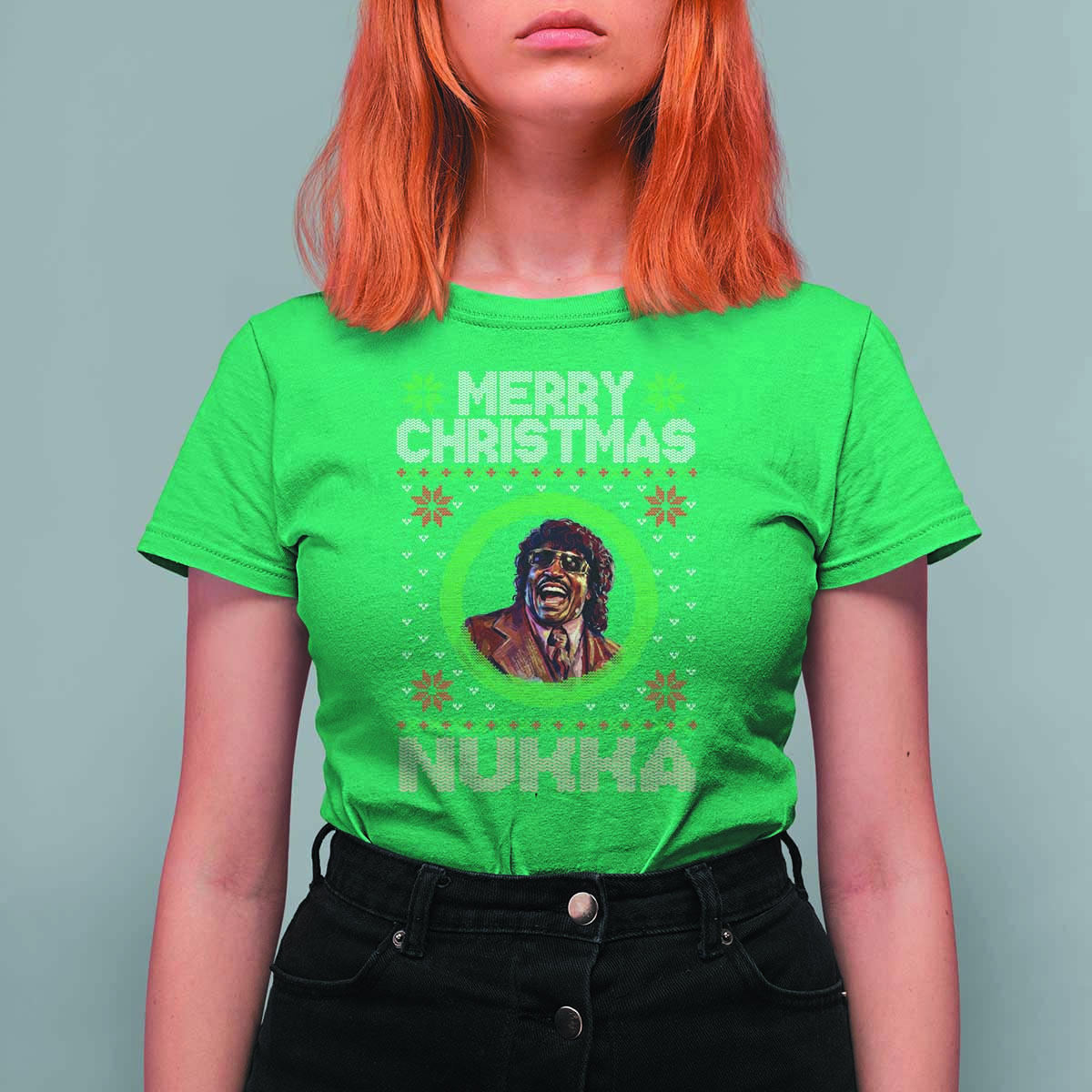 Funny Retro Merry Christmas Nukka Parody T Shirt For Women Holiday Cheer 90s Xmas Throwback Parody - Wonder Print Shop