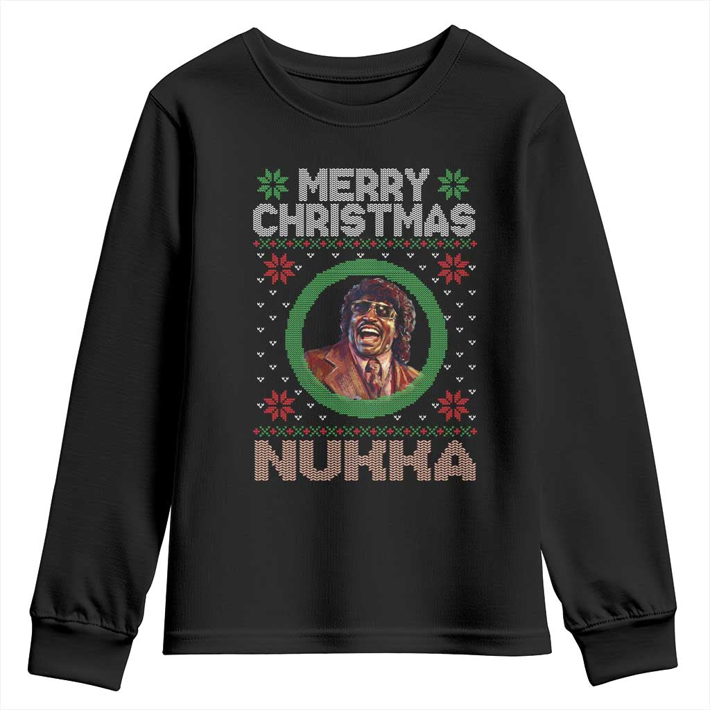 Funny Retro Merry Christmas Nukka Parody Youth Sweatshirt Holiday Cheer 90s Xmas Throwback Parody - Wonder Print Shop