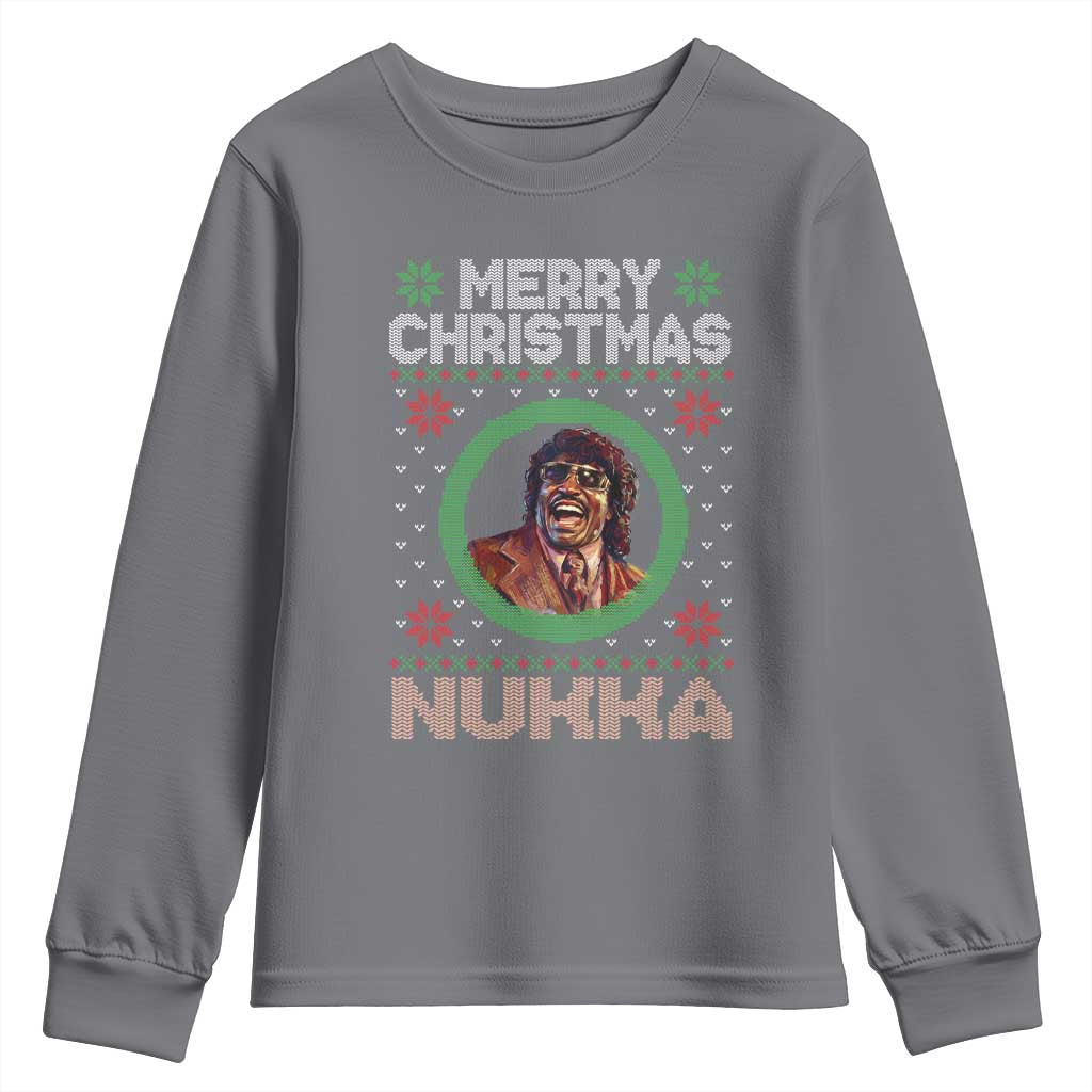 Funny Retro Merry Christmas Nukka Parody Youth Sweatshirt Holiday Cheer 90s Xmas Throwback Parody - Wonder Print Shop