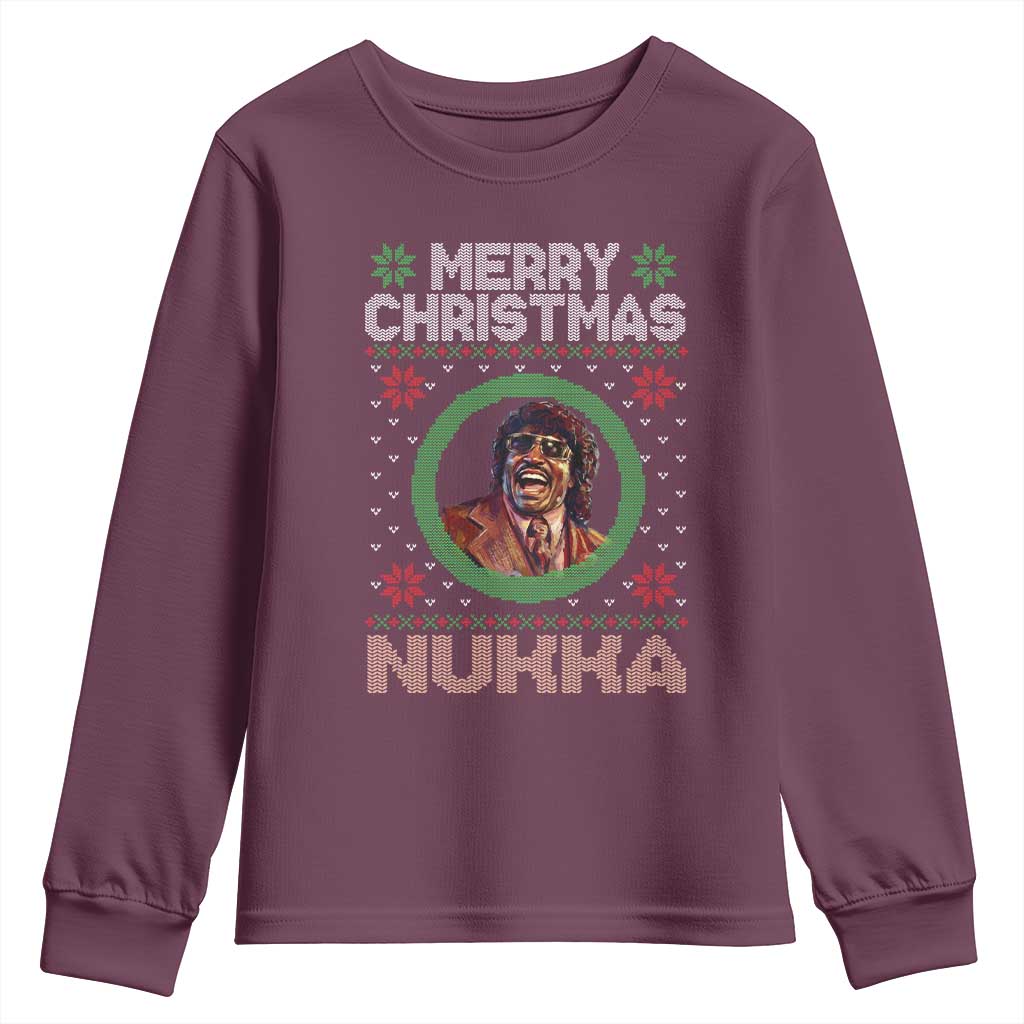 Funny Retro Merry Christmas Nukka Parody Youth Sweatshirt Holiday Cheer 90s Xmas Throwback Parody - Wonder Print Shop