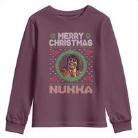 Funny Retro Merry Christmas Nukka Parody Youth Sweatshirt Holiday Cheer 90s Xmas Throwback Parody - Wonder Print Shop