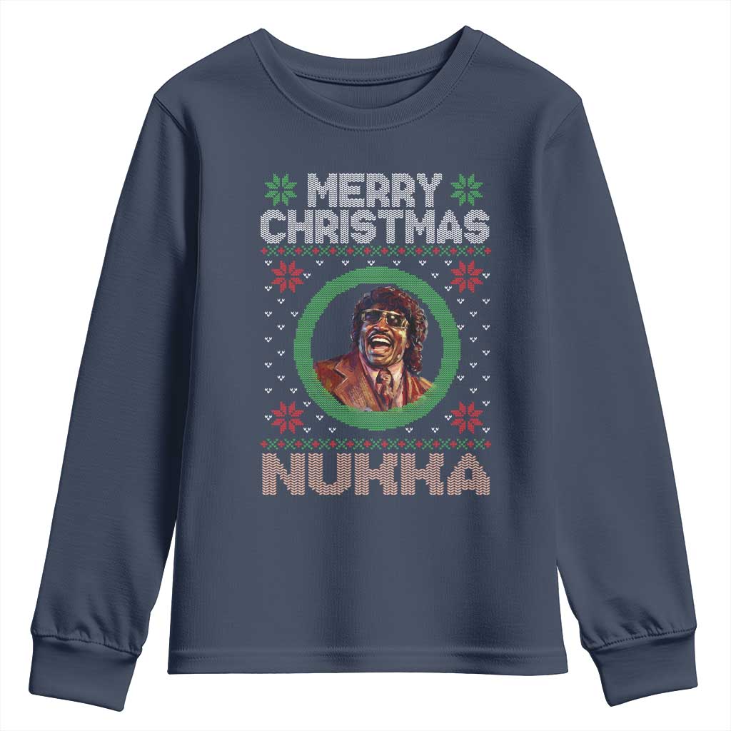 Funny Retro Merry Christmas Nukka Parody Youth Sweatshirt Holiday Cheer 90s Xmas Throwback Parody - Wonder Print Shop