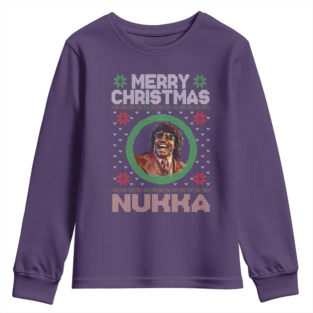 Funny Retro Merry Christmas Nukka Parody Youth Sweatshirt Holiday Cheer 90s Xmas Throwback Parody - Wonder Print Shop