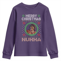 Funny Retro Merry Christmas Nukka Parody Youth Sweatshirt Holiday Cheer 90s Xmas Throwback Parody - Wonder Print Shop