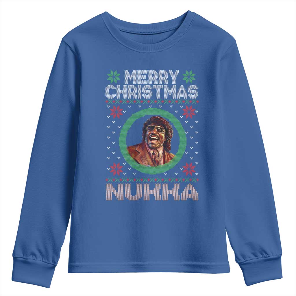 Funny Retro Merry Christmas Nukka Parody Youth Sweatshirt Holiday Cheer 90s Xmas Throwback Parody - Wonder Print Shop