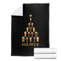 Sláinte Christmas Tree Pint Glass Throw Blanket Ale Glass Beer Drinking Lover Holiday Party - Wonder Print Shop