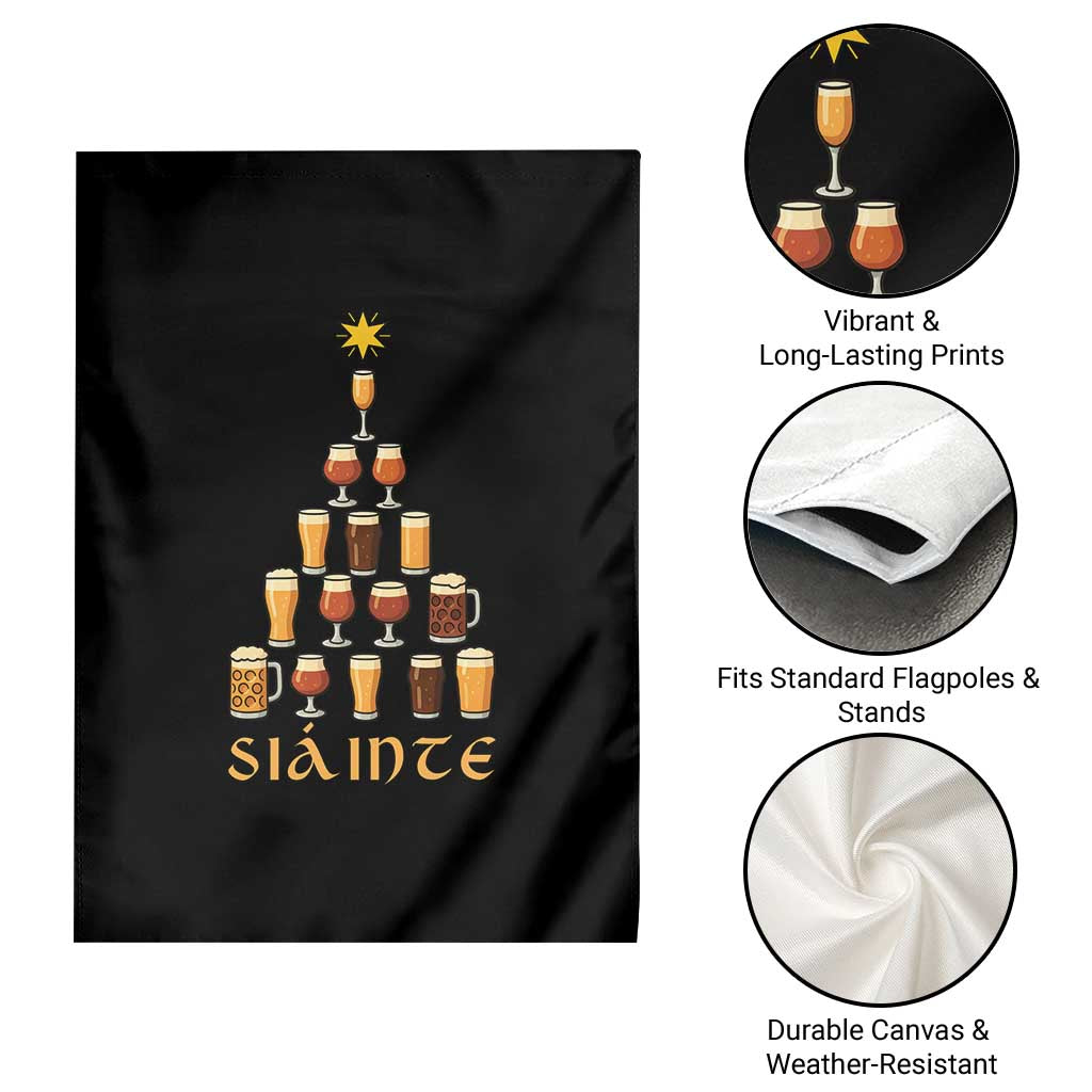 Sláinte Christmas Tree Pint Glass Garden Flag Ale Glass Beer Drinking Lover Holiday Party - Wonder Print Shop