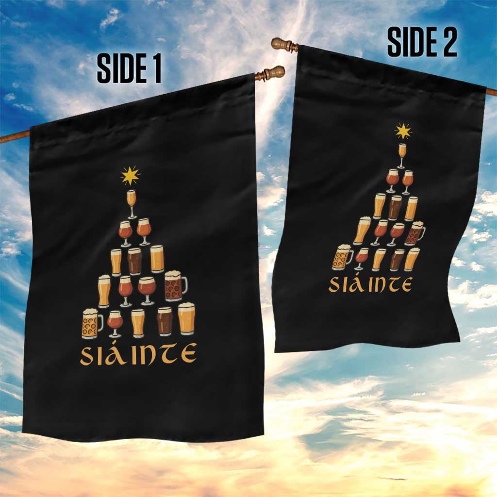 Sláinte Christmas Tree Pint Glass Garden Flag Ale Glass Beer Drinking Lover Holiday Party - Wonder Print Shop