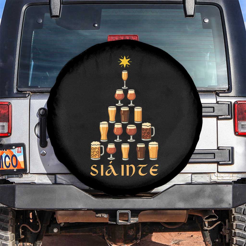 Sláinte Christmas Tree Pint Glass Spare Tire Cover Ale Glass Beer Drinking Lover Holiday Party - Wonder Print Shop