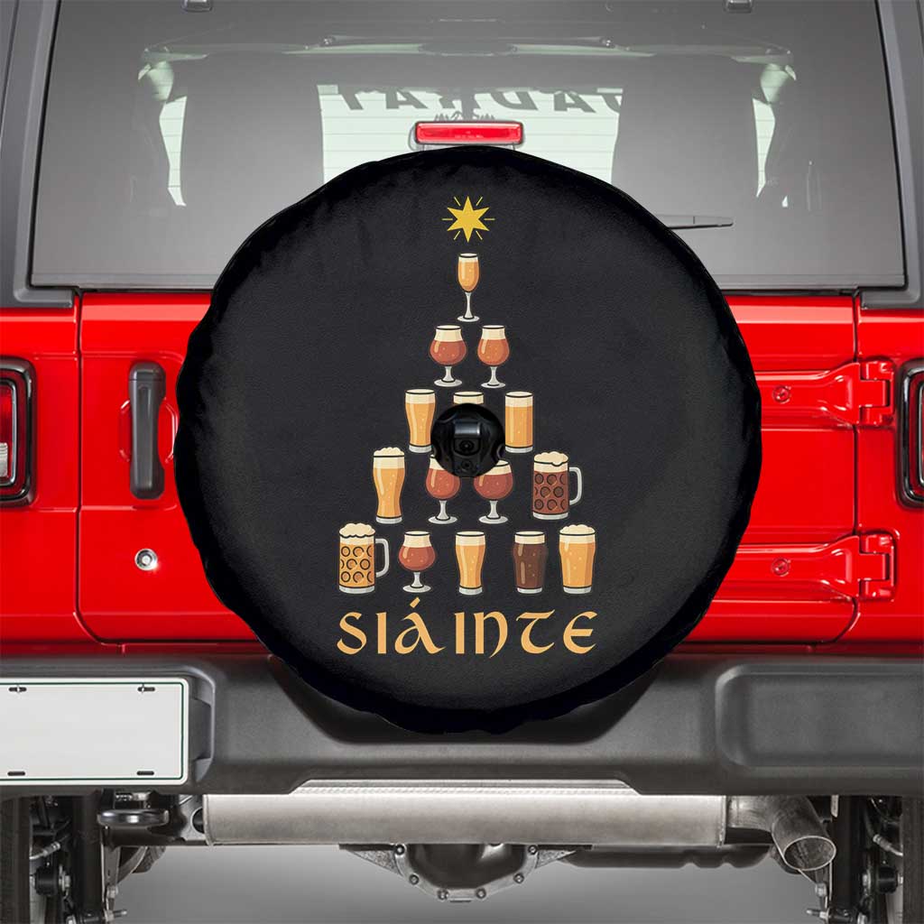 Sláinte Christmas Tree Pint Glass Spare Tire Cover Ale Glass Beer Drinking Lover Holiday Party - Wonder Print Shop