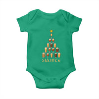 Sláinte Christmas Tree Pint Glass Baby Onesie Ale Glass Beer Drinking Lover Holiday Party - Wonder Print Shop