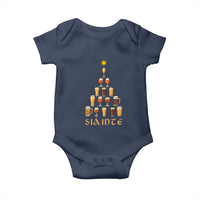Sláinte Christmas Tree Pint Glass Baby Onesie Ale Glass Beer Drinking Lover Holiday Party - Wonder Print Shop