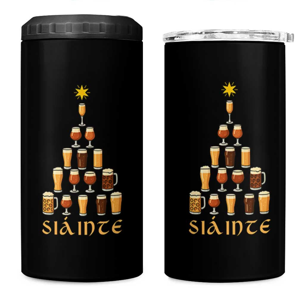 Sláinte Christmas Tree Pint Glass 4 in 1 Can Cooler Tumbler Ale Glass Beer Drinking Lover Holiday Party - Wonder Print Shop