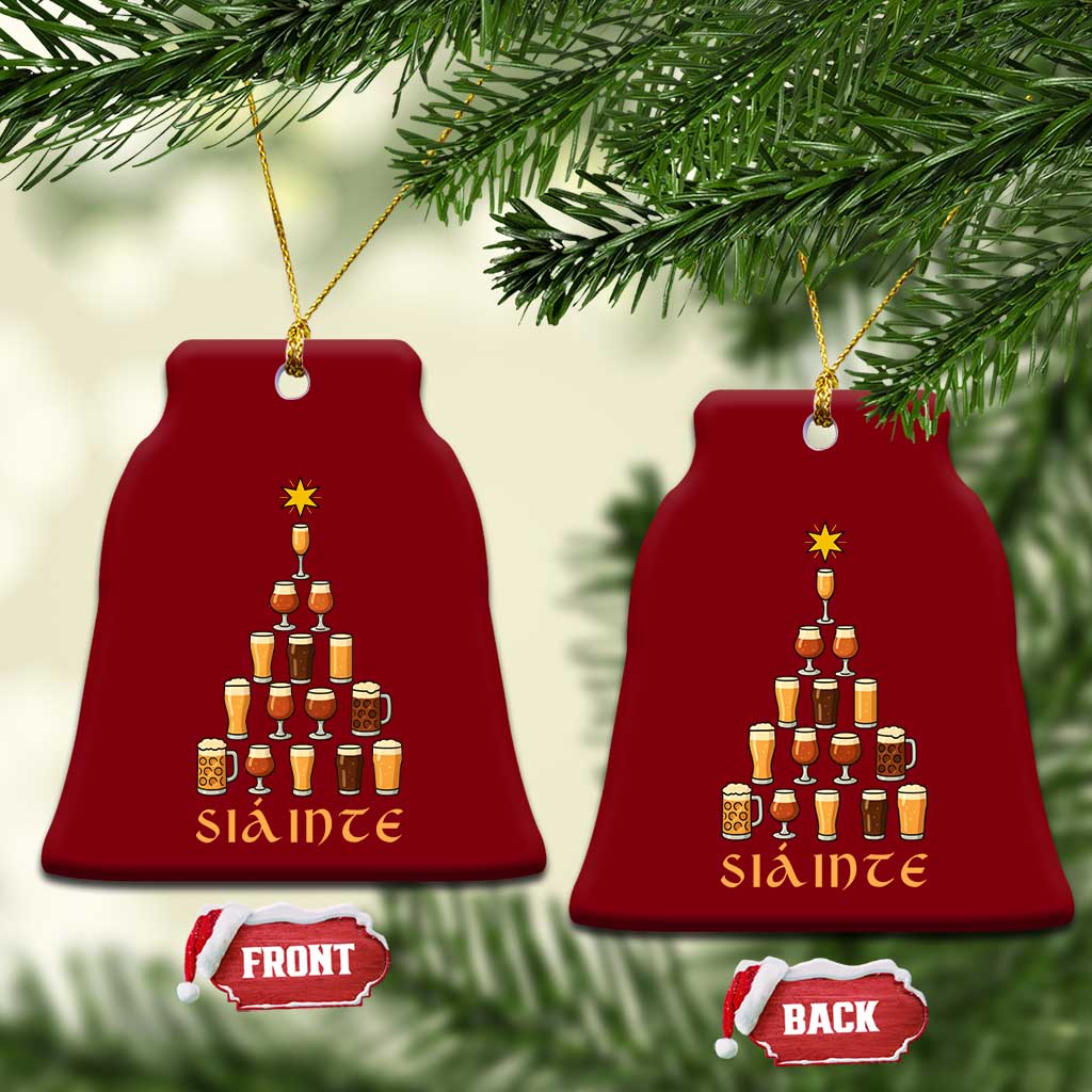 Sláinte Christmas Tree Pint Glass Ceramic Ornament Ale Glass Beer Drinking Lover Holiday Party - Wonder Print Shop