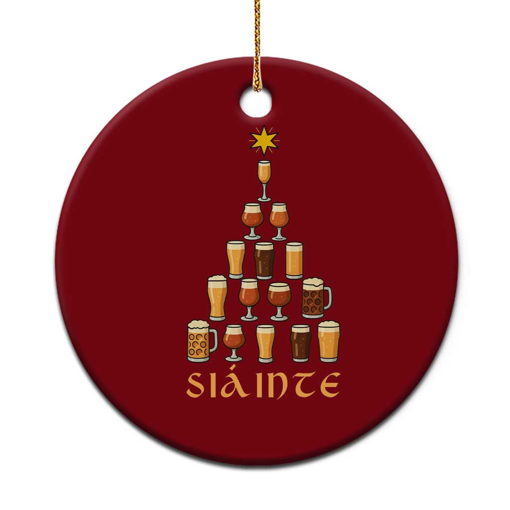 Sláinte Christmas Tree Pint Glass Ceramic Ornament Ale Glass Beer Drinking Lover Holiday Party - Wonder Print Shop