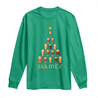 Sláinte Christmas Tree Pint Glass Long Sleeve Shirt Ale Glass Beer Drinking Lover Holiday Party - Wonder Print Shop