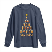 Sláinte Christmas Tree Pint Glass Long Sleeve Shirt Ale Glass Beer Drinking Lover Holiday Party - Wonder Print Shop