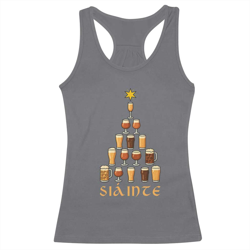 Sláinte Christmas Tree Pint Glass Racerback Tank Top Ale Glass Beer Drinking Lover Holiday Party - Wonder Print Shop