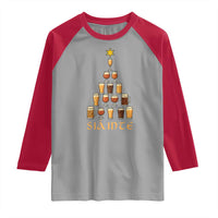 Sláinte Christmas Tree Pint Glass Raglan Shirt Ale Glass Beer Drinking Lover Holiday Party - Wonder Print Shop