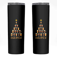 Sláinte Christmas Tree Pint Glass Skinny Tumbler Ale Glass Beer Drinking Lover Holiday Party - Wonder Print Shop