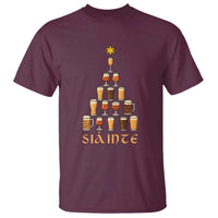 Sláinte Christmas Tree Pint Glass T Shirt Ale Glass Beer Drinking Lover Holiday Party - Wonder Print Shop