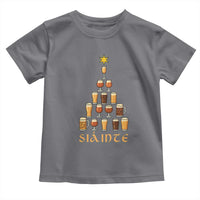 Sláinte Christmas Tree Pint Glass Toddler T Shirt Ale Glass Beer Drinking Lover Holiday Party - Wonder Print Shop