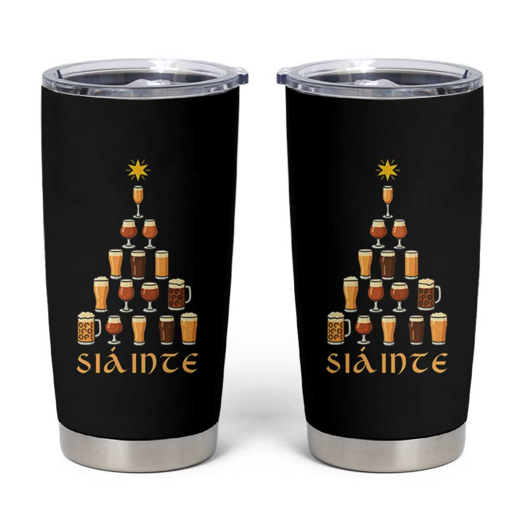 Sláinte Christmas Tree Pint Glass Tumbler Cup Ale Glass Beer Drinking Lover Holiday Party - Wonder Print Shop