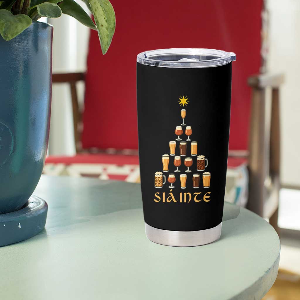 Sláinte Christmas Tree Pint Glass Tumbler Cup Ale Glass Beer Drinking Lover Holiday Party - Wonder Print Shop