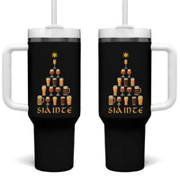 Sláinte Christmas Tree Pint Glass Tumbler With Handle Ale Glass Beer Drinking Lover Holiday Party - Wonder Print Shop
