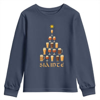 Sláinte Christmas Tree Pint Glass Youth Sweatshirt Ale Glass Beer Drinking Lover Holiday Party - Wonder Print Shop