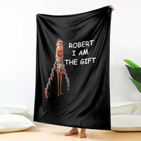 Funny Marcus the Worm in Ugly Christmas Sweater Throw Blanket Robert I Am the Gift Meme Holiday Humor - Wonder Print Shop