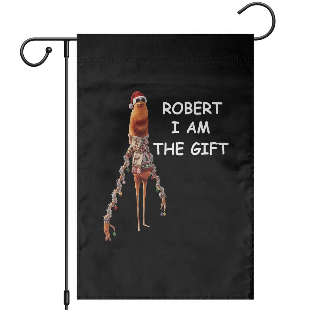 Funny Marcus the Worm in Ugly Christmas Sweater Garden Flag Robert I Am the Gift Meme Holiday Humor - Wonder Print Shop