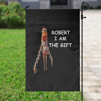 Funny Marcus the Worm in Ugly Christmas Sweater Garden Flag Robert I Am the Gift Meme Holiday Humor - Wonder Print Shop