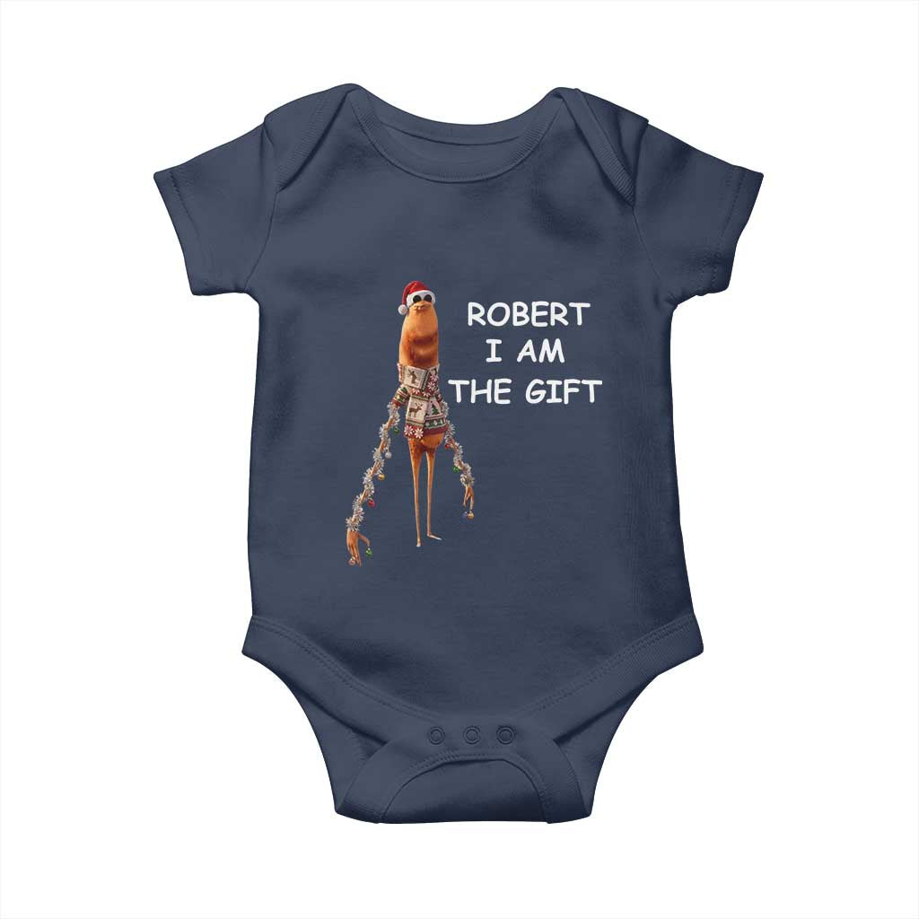 Funny Marcus the Worm in Ugly Christmas Sweater Baby Onesie Robert I Am the Gift Meme Holiday Humor - Wonder Print Shop
