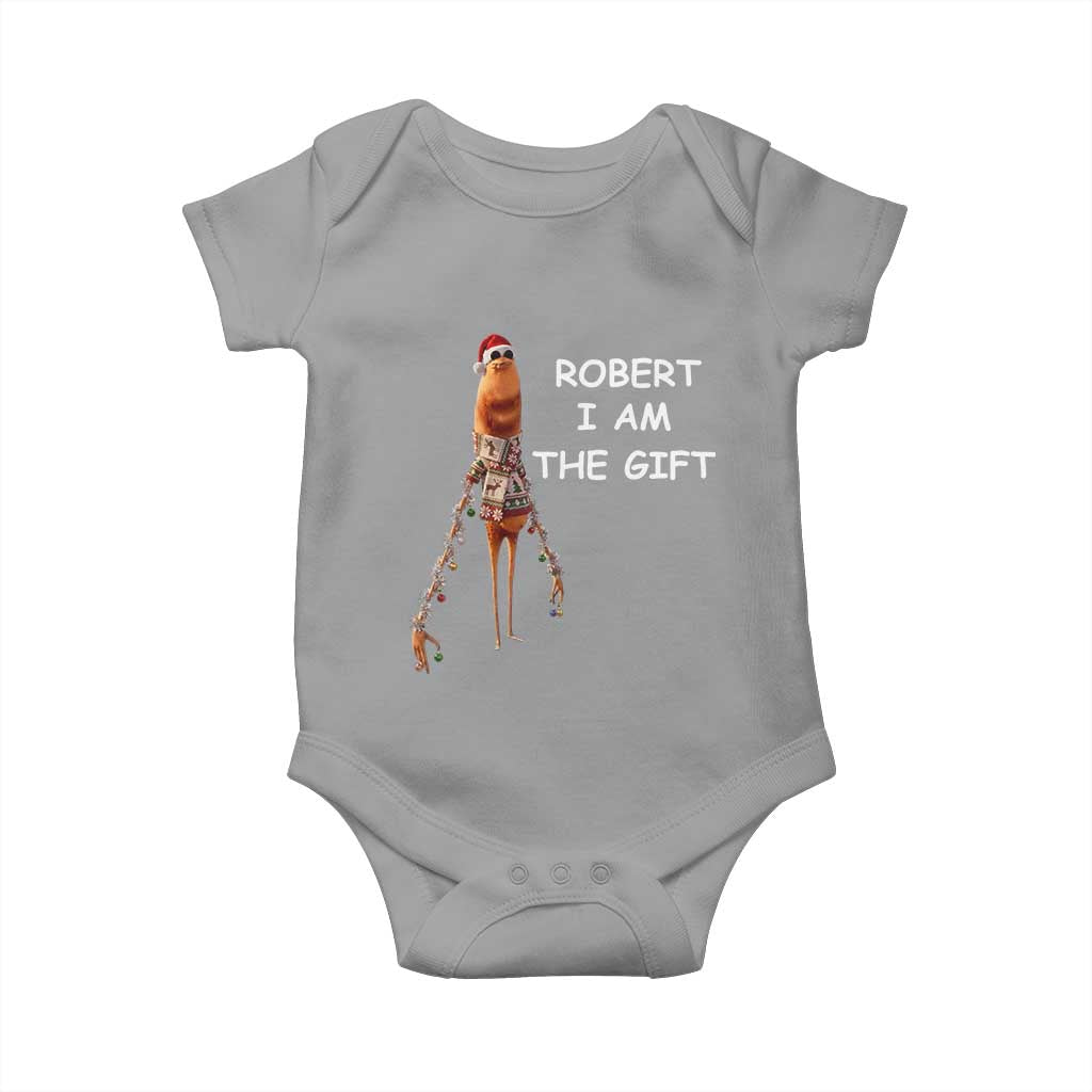 Funny Marcus the Worm in Ugly Christmas Sweater Baby Onesie Robert I Am the Gift Meme Holiday Humor - Wonder Print Shop